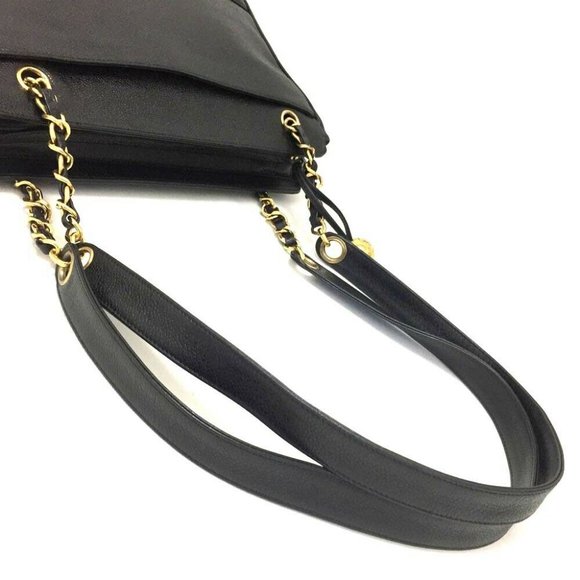 💯 Auth CHANEL Triple Coco Caviar Skin Chain Tote - Picture 6 of 8